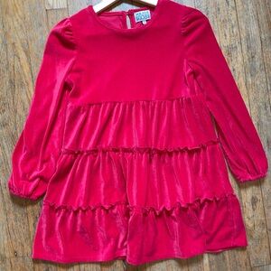 Pretty red ruffle tiered dress by Major Label Group - Size: Medium (8/10)